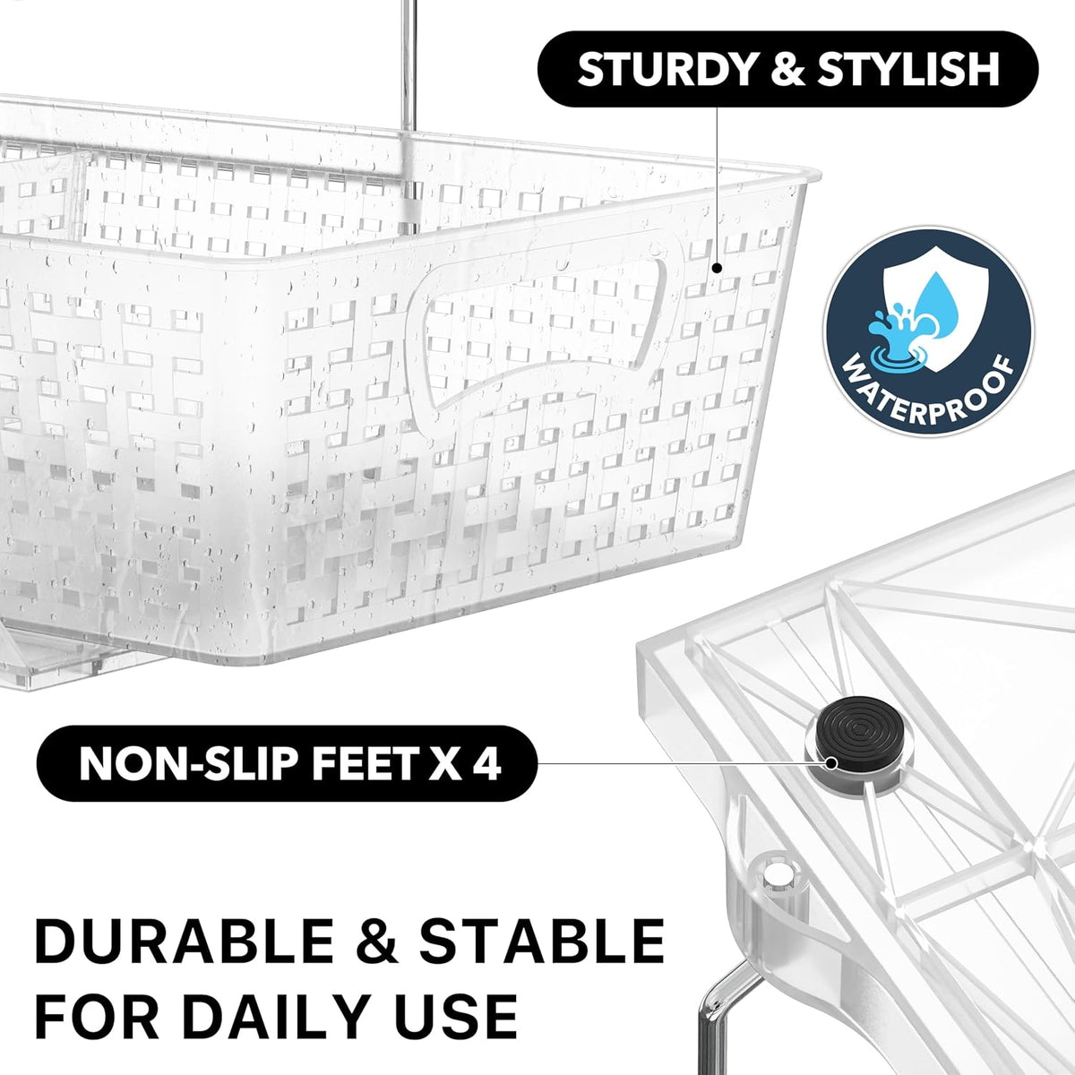 2 Tier Pull-Out Sliding Drawer Under Sink Storage, Black