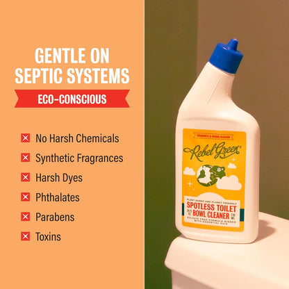Spotless Toilet Bowl Cleaner, Plant-Derived Bathroom Cleaner