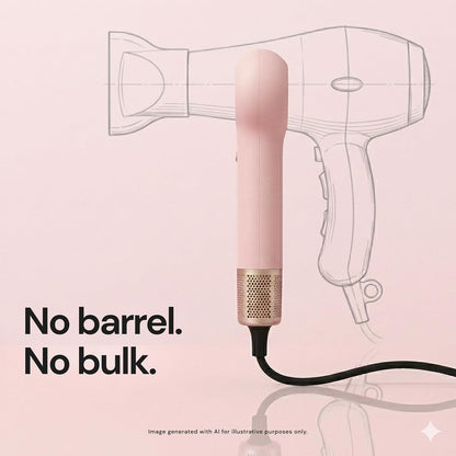 Axia HaloRing Ionic Hair Dryer | High Speed Professional Blow Dryer for Smooth, Frizz-Free Styles | Lightweight Brushless Motor with Concentrator & Wall Mount | 4 Heat Settings | Blush