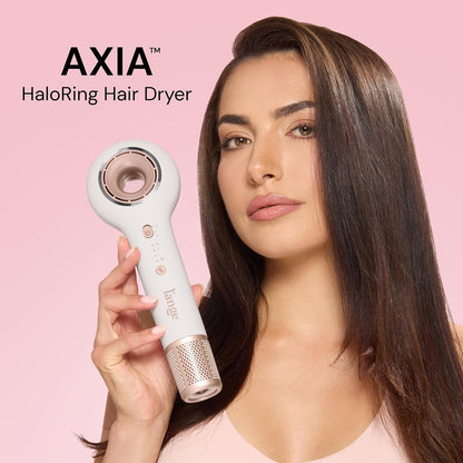 Axia HaloRing Ionic Hair Dryer | High Speed Professional Blow Dryer for Smooth, Frizz-Free Styles | Lightweight Brushless Motor with Concentrator & Wall Mount | 4 Heat Settings | Blush