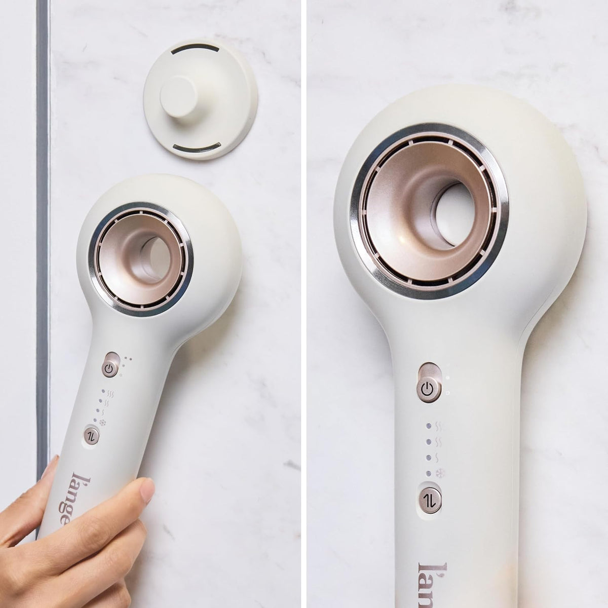 Axia HaloRing Ionic Hair Dryer | High Speed Professional Blow Dryer for Smooth, Frizz-Free Styles | Lightweight Brushless Motor with Concentrator & Wall Mount | 4 Heat Settings | Blush