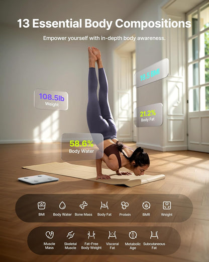 Smart Scale for Body Weight, BMI & Body Fat, 13 Metrics, Bluetooth