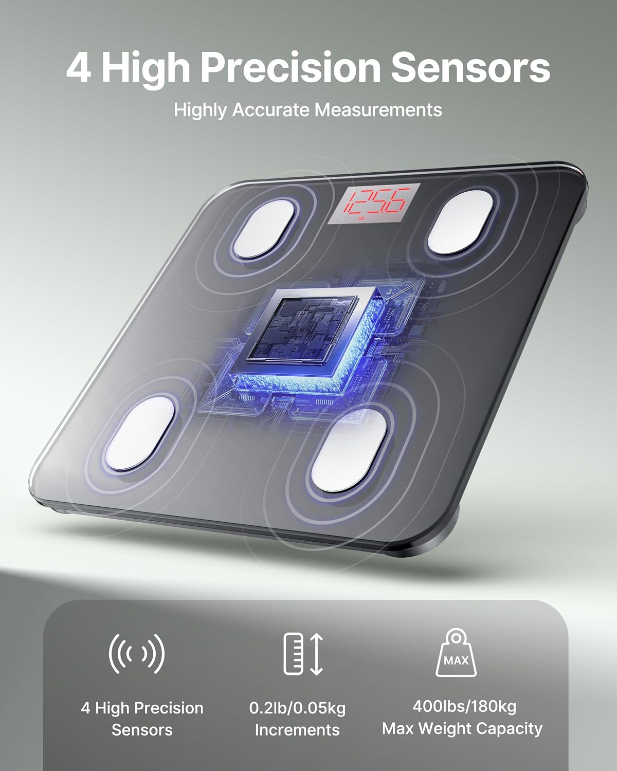 Smart Scale for Body Weight, BMI & Body Fat, 13 Metrics, Bluetooth
