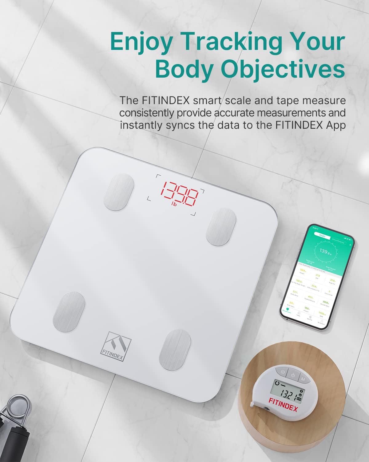 Smart Scale for Body Weight, BMI & Body Fat, 13 Metrics, Bluetooth