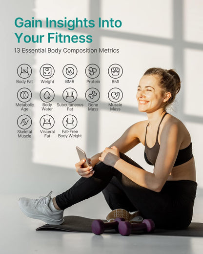Smart Scale for Body Weight, BMI & Body Fat, 13 Metrics, Bluetooth