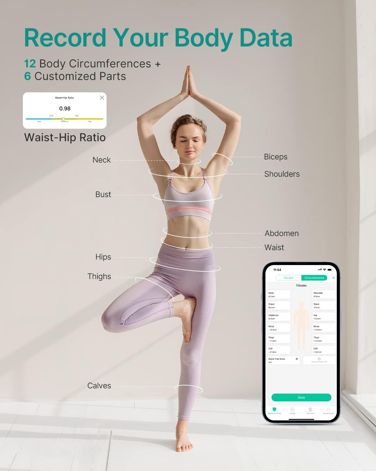 Smart Scale for Body Weight, BMI & Body Fat, 13 Metrics, Bluetooth