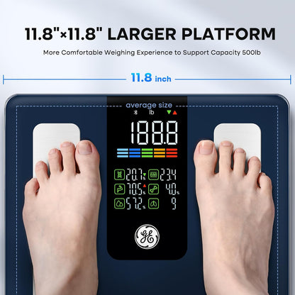 Smart Scale for Body Composition, Weight, BMI, 500lb, Large 11.8-Inch