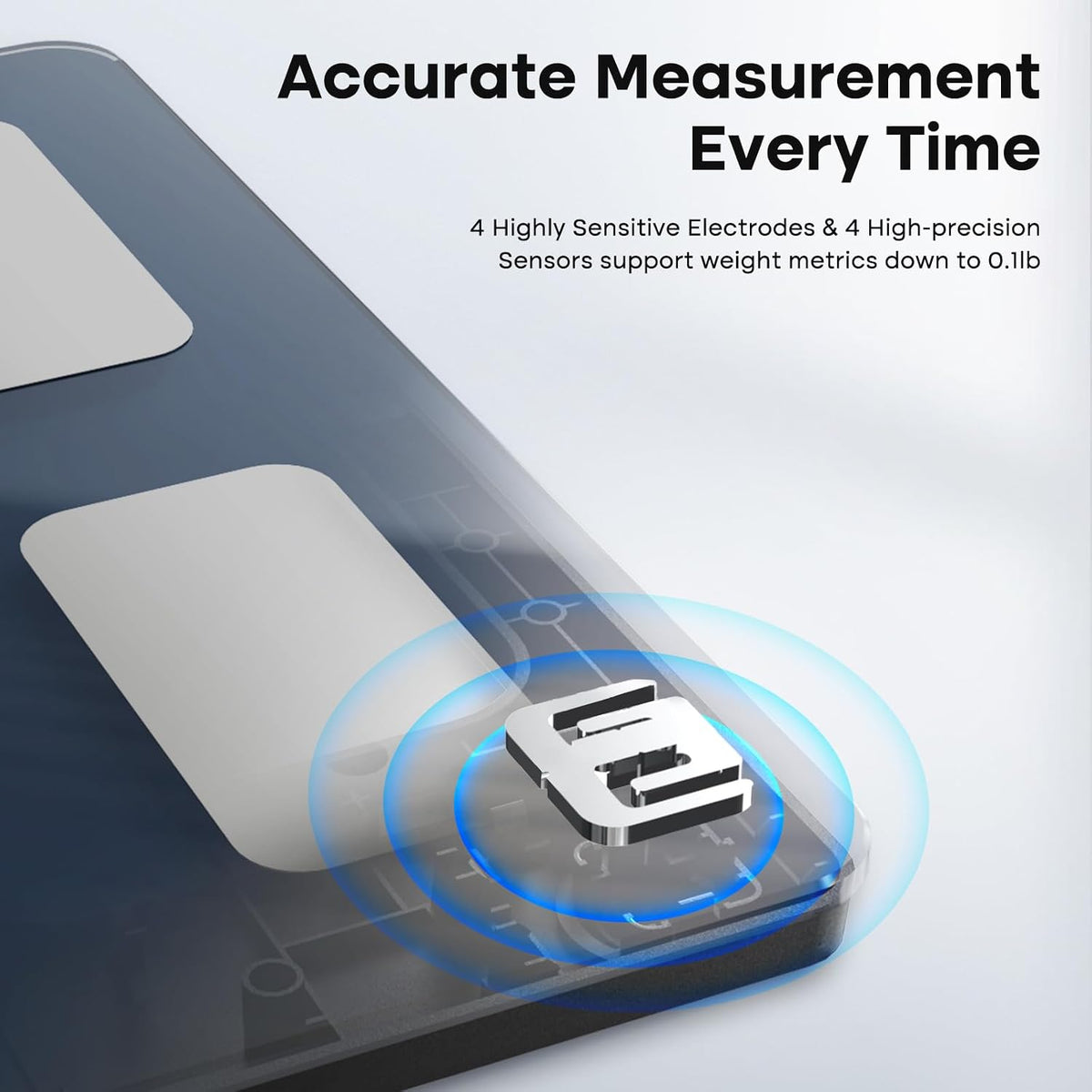 Smart Scale for Body Composition, Weight, BMI, 500lb, Large 11.8-Inch