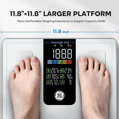 Smart Scale for Body Composition, Weight, BMI, 500lb, Large 11.8-Inch