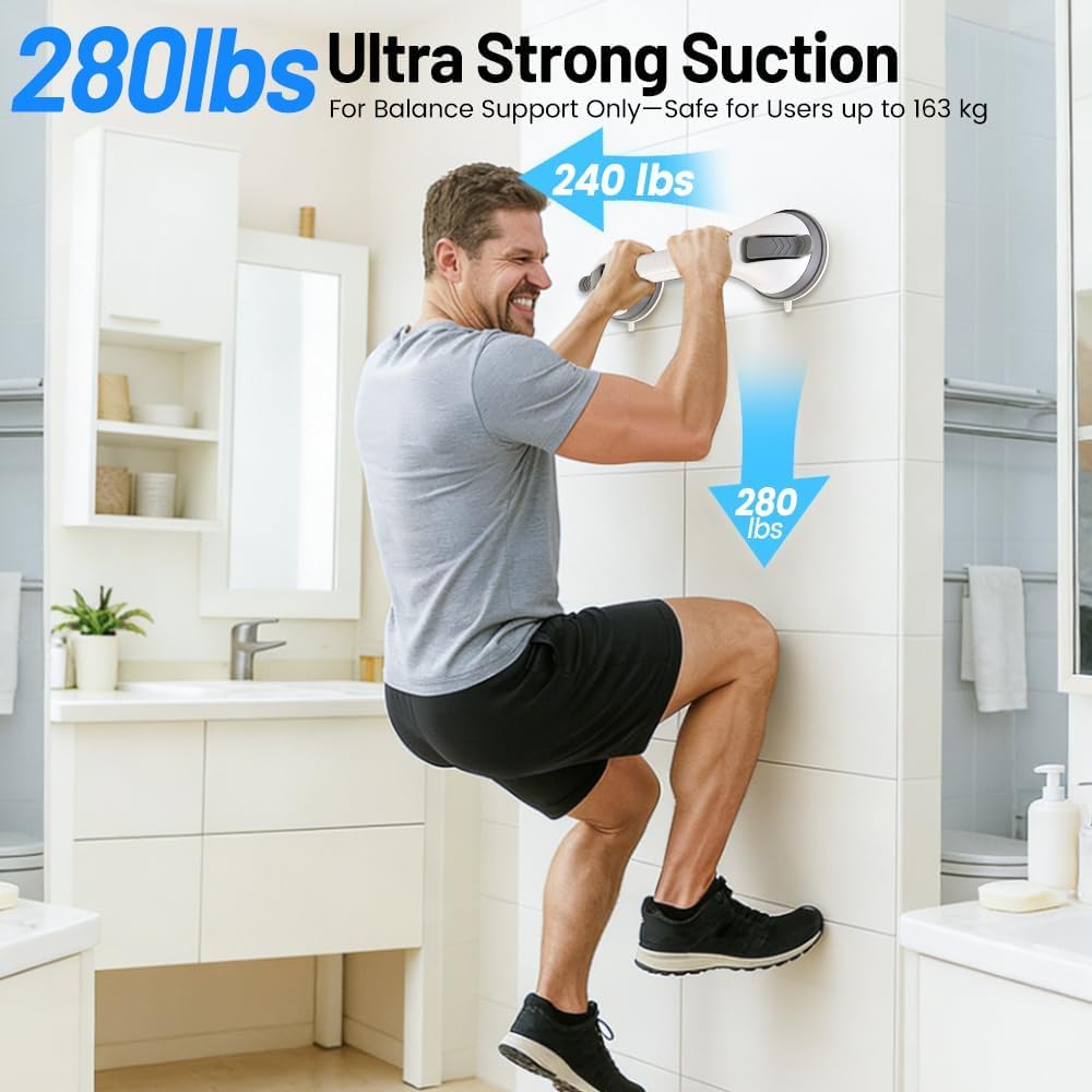 2PK Grab Bars for Shower Handle, Elderly Assistance Products, Grey