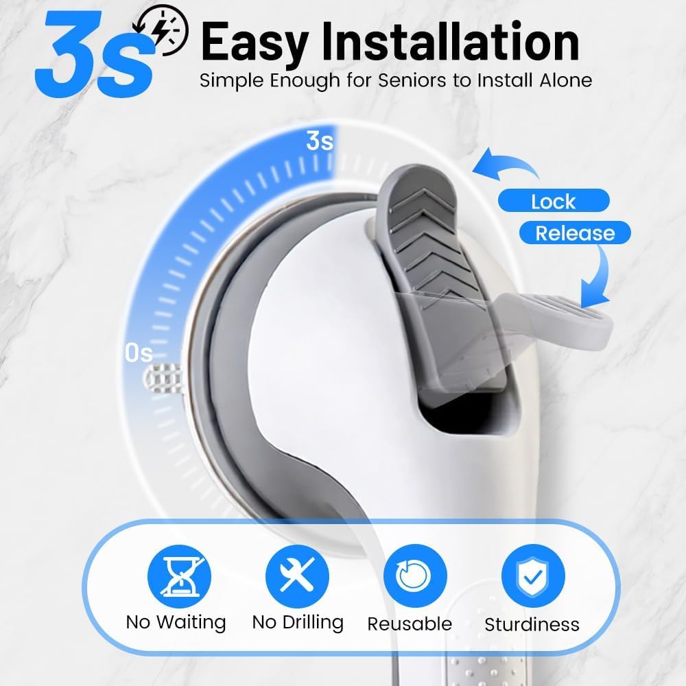 2PK Grab Bars for Shower Handle, Elderly Assistance Products, Grey