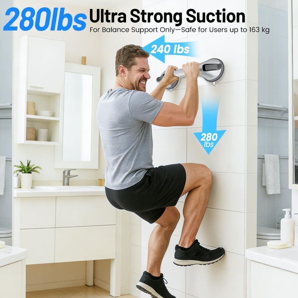 2PK Grab Bars for Shower Handle, Elderly Assistance Products, Grey