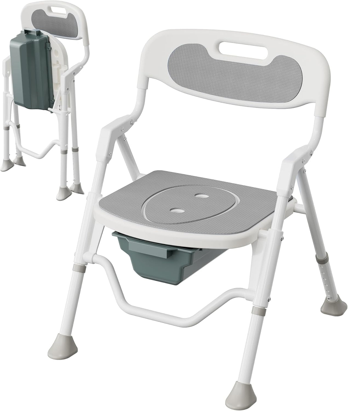 Folding Shower Chair for Inside Shower, Arms and Back, Wide Seat, 400 lb