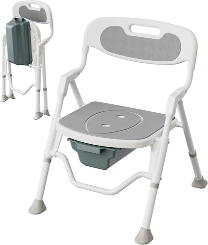 Folding Shower Chair for Inside Shower, Arms and Back, Wide Seat, 400 lb