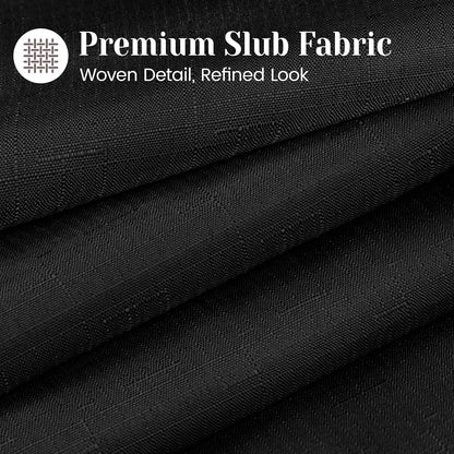 Ringless Slub Shower Curtain with Snap in Liner, 71x74, Black - Colors B