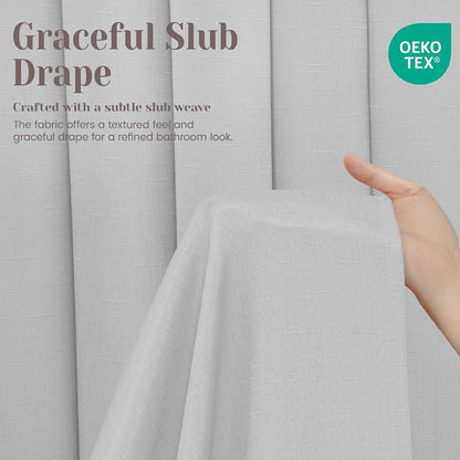 Ringless Slub Shower Curtain with Snap in Liner, 71x74, Black - Colors B