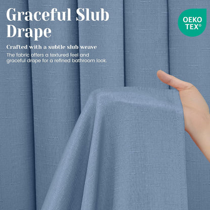 Ringless Slub Shower Curtain with Snap in Liner, 71x74, Black - Colors B