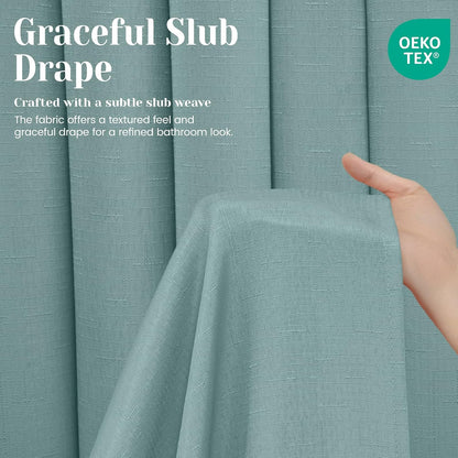 Ringless Slub Shower Curtain with Snap in Liner, 71x74, Black - Colors B