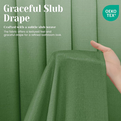 Ringless Slub Shower Curtain with Snap in Liner, 71x74, Black - Colors B