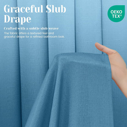 Ringless Slub Shower Curtain with Snap in Liner, 71x74, Black - Colors B