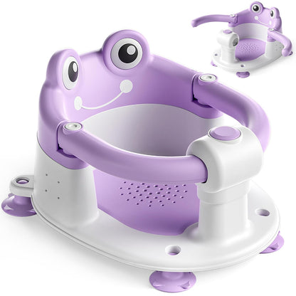 Baby Bath Seat for Babies 6 Months & Up - Toddler Bath Seats for Baby Sitting Up with 4 Suction Cups & Soft Cushion, Non-Slip Infants Shower Bathtub Chair for Newborn Boys Girls, Green
