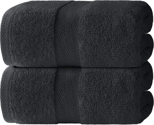 Wealuxe White Bath Towels Set of 4 — 27 x 54 Inch, 100% Ring Spun Cotton 650GSM, Extra Absorbent, Soft White Towels for Bathroom, Shower, Hotel, Spa