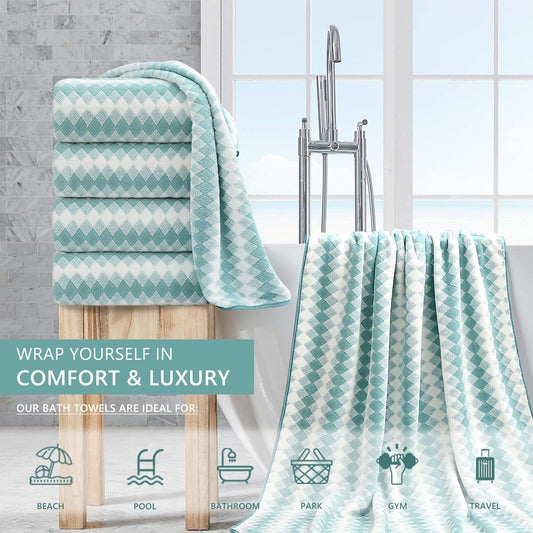Bath Towel Set Gray 4Pack-35x70 Towel,600GSM Ultra Soft Microfibers Bathroom Towel Set Extra Large Plush Bath Sheet Towel,Highly Absorbent Quick Dry Oversized Towels Spa Hotel Luxury Shower Towels
