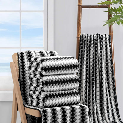 Bath Towel Set Gray 4Pack-35x70 Towel,600GSM Ultra Soft Microfibers Bathroom Towel Set Extra Large Plush Bath Sheet Towel,Highly Absorbent Quick Dry Oversized Towels Spa Hotel Luxury Shower Towels