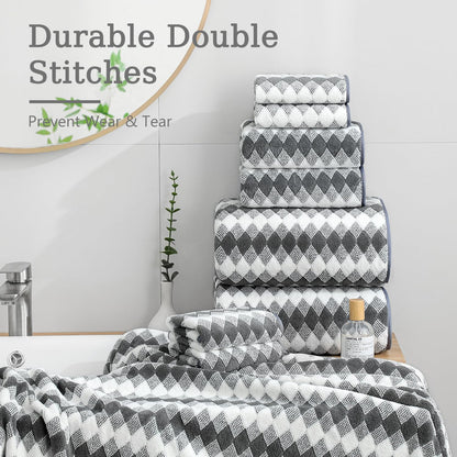 Bath Towel Set Gray 4Pack-35x70 Towel,600GSM Ultra Soft Microfibers Bathroom Towel Set Extra Large Plush Bath Sheet Towel,Highly Absorbent Quick Dry Oversized Towels Spa Hotel Luxury Shower Towels