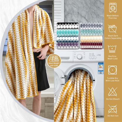 Bath Towel Set Gray 4Pack-35x70 Towel,600GSM Ultra Soft Microfibers Bathroom Towel Set Extra Large Plush Bath Sheet Towel,Highly Absorbent Quick Dry Oversized Towels Spa Hotel Luxury Shower Towels