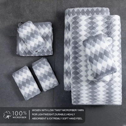 Bath Towel Set Gray 4Pack-35x70 Towel,600GSM Ultra Soft Microfibers Bathroom Towel Set Extra Large Plush Bath Sheet Towel,Highly Absorbent Quick Dry Oversized Towels Spa Hotel Luxury Shower Towels