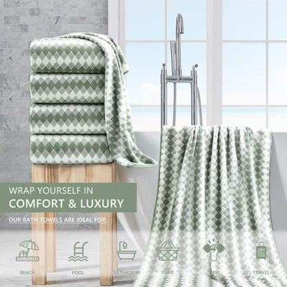 Bath Towel Set Gray 4Pack-35x70 Towel,600GSM Ultra Soft Microfibers Bathroom Towel Set Extra Large Plush Bath Sheet Towel,Highly Absorbent Quick Dry Oversized Towels Spa Hotel Luxury Shower Towels
