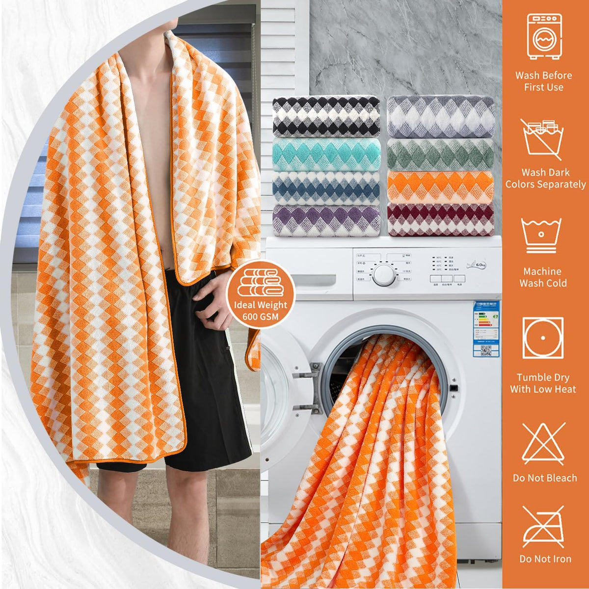 Bath Towel Set Gray 4Pack-35x70 Towel,600GSM Ultra Soft Microfibers Bathroom Towel Set Extra Large Plush Bath Sheet Towel,Highly Absorbent Quick Dry Oversized Towels Spa Hotel Luxury Shower Towels