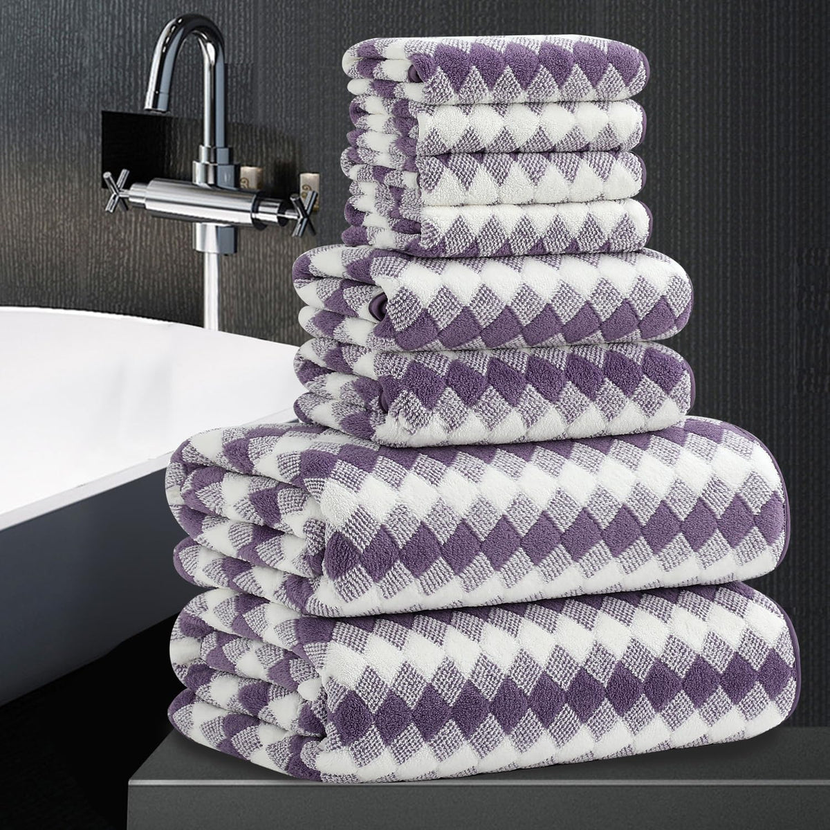 Bath Towel Set Gray 4Pack-35x70 Towel,600GSM Ultra Soft Microfibers Bathroom Towel Set Extra Large Plush Bath Sheet Towel,Highly Absorbent Quick Dry Oversized Towels Spa Hotel Luxury Shower Towels