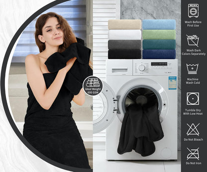 Bath Towel Set Gray 4Pack-35x70 Towel,600GSM Ultra Soft Microfibers Bathroom Towel Set Extra Large Plush Bath Sheet Towel,Highly Absorbent Quick Dry Oversized Towels Spa Hotel Luxury Shower Towels