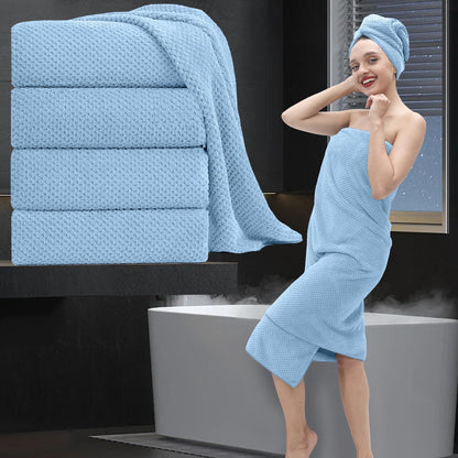 Bath Towel Set Gray 4Pack-35x70 Towel,600GSM Ultra Soft Microfibers Bathroom Towel Set Extra Large Plush Bath Sheet Towel,Highly Absorbent Quick Dry Oversized Towels Spa Hotel Luxury Shower Towels