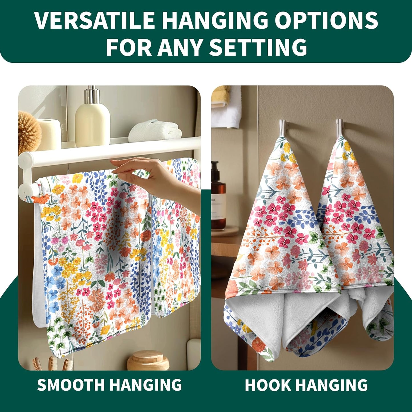 Abstract Floral Microfiber Bath Towel High Absorbent Luxury Coral Velvet Towels for Bathroom