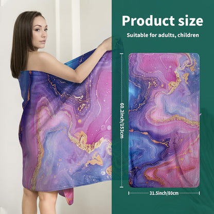 Abstract Floral Microfiber Bath Towel High Absorbent Luxury Coral Velvet Towels for Bathroom