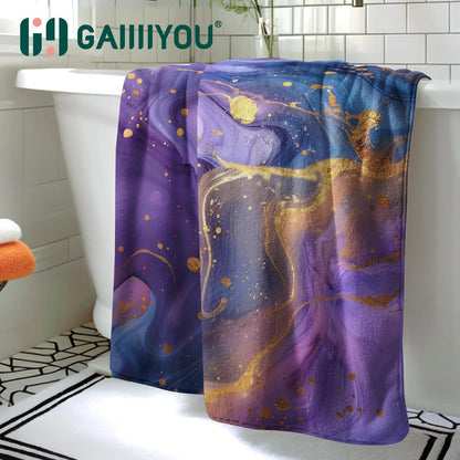 Abstract Floral Microfiber Bath Towel High Absorbent Luxury Coral Velvet Towels for Bathroom