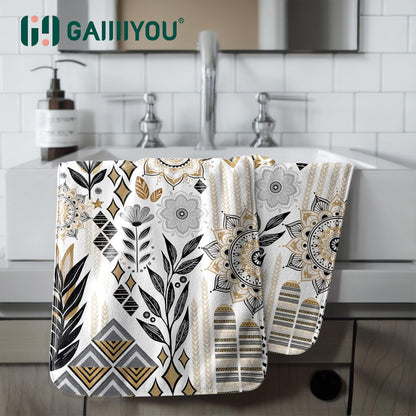 Abstract Floral Microfiber Bath Towel High Absorbent Luxury Coral Velvet Towels for Bathroom