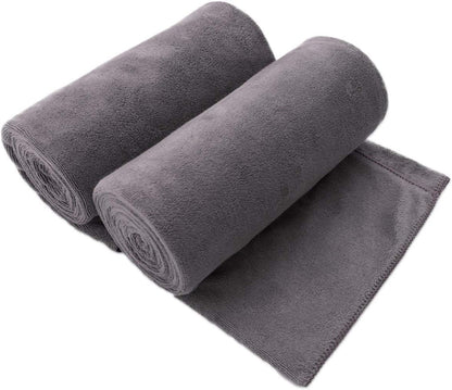 Microfiber Bath Towel (30" x 60"), Oversized Thick Towels, Soft, Super Absorbent and Fast Drying, No Fading Multipurpose Use for Sports, Travel, Fitness, Yoga, 30 in 60 in, Grey Count | Microfiber, Hanging Loop, Oversized, Soft & Absorbent, Fast