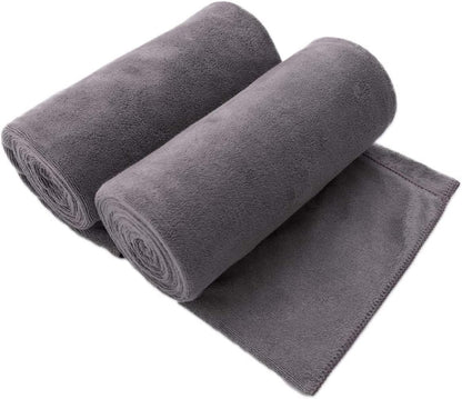Microfiber Bath Towel (30" x 60"), Oversized Thick Towels, Soft, Super Absorbent and Fast Drying, No Fading Multipurpose Use for Sports, Travel, Fitness, Yoga, 30 in 60 in, Grey Count | Microfiber, Hanging Loop, Oversized, Soft & Absorbent, Fast