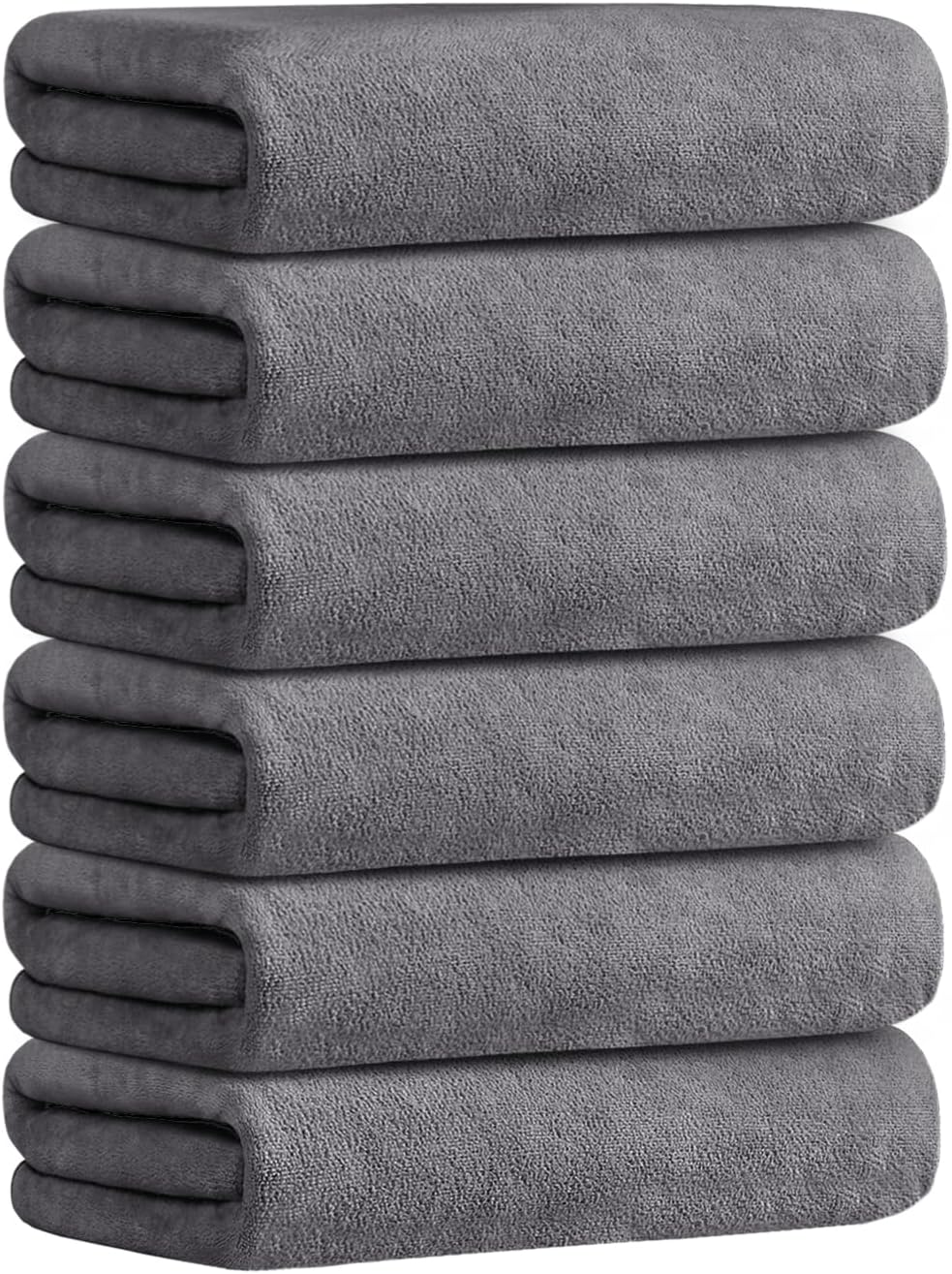 Microfiber Bath Towel (30" x 60"), Oversized Thick Towels, Soft, Super Absorbent and Fast Drying, No Fading Multipurpose Use for Sports, Travel, Fitness, Yoga, 30 in 60 in, Grey Count | Microfiber, Hanging Loop, Oversized, Soft & Absorbent, Fast