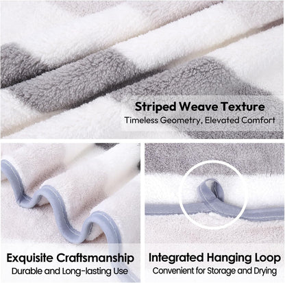 Microfiber Bath Towel (30" x 60"), Oversized Thick Towels, Soft, Super Absorbent and Fast Drying, No Fading Multipurpose Use for Sports, Travel, Fitness, Yoga, 30 in 60 in, Grey Count | Microfiber, Hanging Loop, Oversized, Soft & Absorbent, Fast