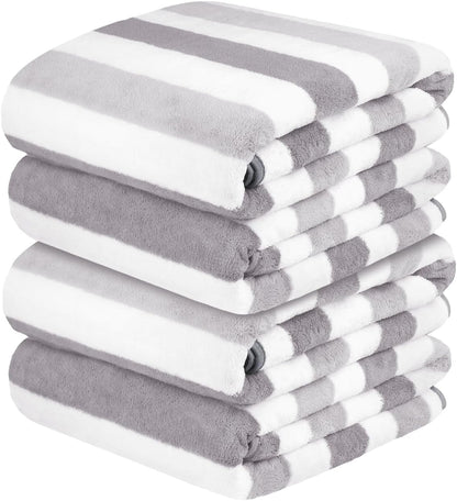 Microfiber Bath Towel (30" x 60"), Oversized Thick Towels, Soft, Super Absorbent and Fast Drying, No Fading Multipurpose Use for Sports, Travel, Fitness, Yoga, 30 in 60 in, Grey Count | Microfiber, Hanging Loop, Oversized, Soft & Absorbent, Fast