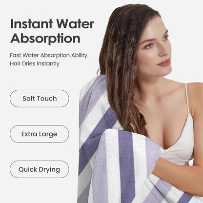 Microfiber Bath Towel (30" x 60"), Oversized Thick Towels, Soft, Super Absorbent and Fast Drying, No Fading Multipurpose Use for Sports, Travel, Fitness, Yoga, 30 in 60 in, Grey Count | Microfiber, Hanging Loop, Oversized, Soft & Absorbent, Fast