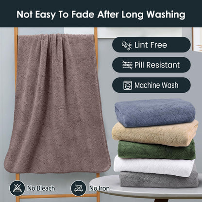 Microfiber Bath Towel (30" x 60"), Oversized Thick Towels, Soft, Super Absorbent and Fast Drying, No Fading Multipurpose Use for Sports, Travel, Fitness, Yoga, 30 in 60 in, Grey Count | Microfiber, Hanging Loop, Oversized, Soft & Absorbent, Fast