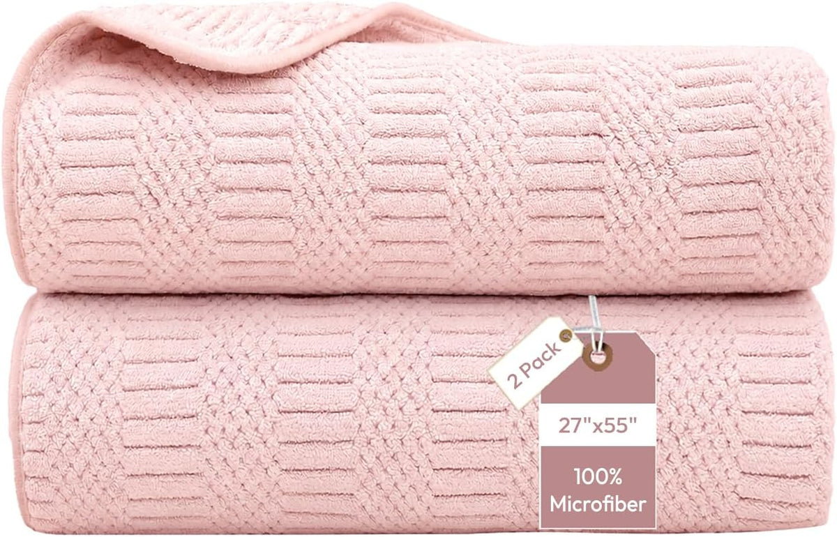 Microfiber Bath Towel (30" x 60"), Oversized Thick Towels, Soft, Super Absorbent and Fast Drying, No Fading Multipurpose Use for Sports, Travel, Fitness, Yoga, 30 in 60 in, Grey Count | Microfiber, Hanging Loop, Oversized, Soft & Absorbent, Fast
