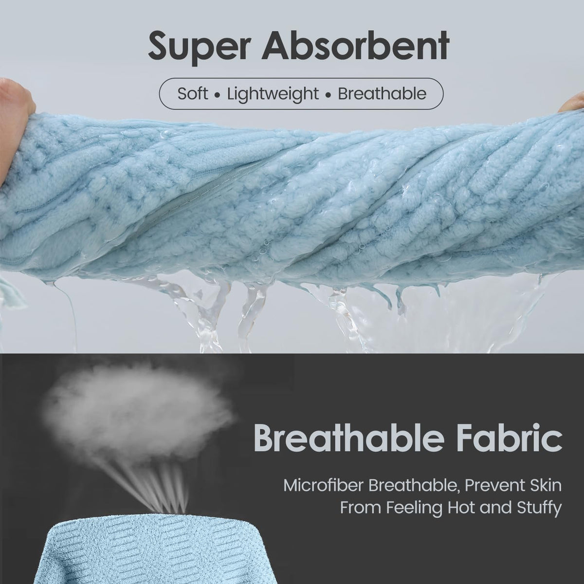 Microfiber Bath Towel (30" x 60"), Oversized Thick Towels, Soft, Super Absorbent and Fast Drying, No Fading Multipurpose Use for Sports, Travel, Fitness, Yoga, 30 in 60 in, Grey Count | Microfiber, Hanging Loop, Oversized, Soft & Absorbent, Fast