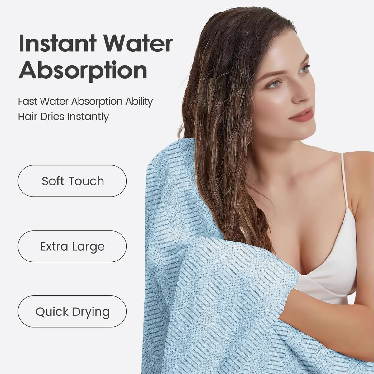 Microfiber Bath Towel (30" x 60"), Oversized Thick Towels, Soft, Super Absorbent and Fast Drying, No Fading Multipurpose Use for Sports, Travel, Fitness, Yoga, 30 in 60 in, Grey Count | Microfiber, Hanging Loop, Oversized, Soft & Absorbent, Fast